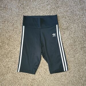Adidas Originals High Waist Biker Short Tights Womens s Black Activewear Casual